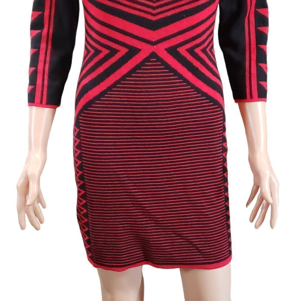 Derek Heart Red & Black Sweater Dress LARGE - Picture 8 of 16